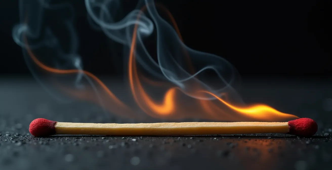 Représentation visuelle abstraite d'un graphique de trésorerie en déclin rapide, symbolisant le burn rate excessif