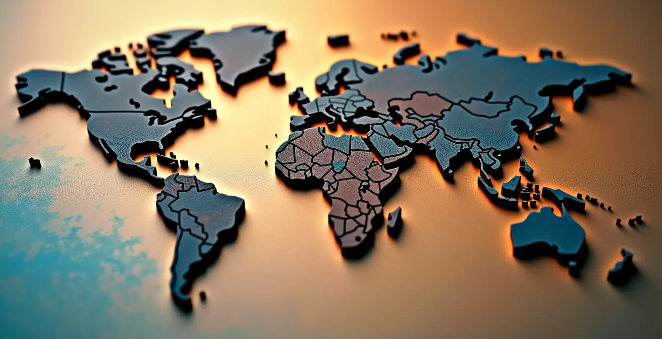 Vue macro de tissus et composants industriels avec textures variées représentant la diversité des approvisionnements internationaux