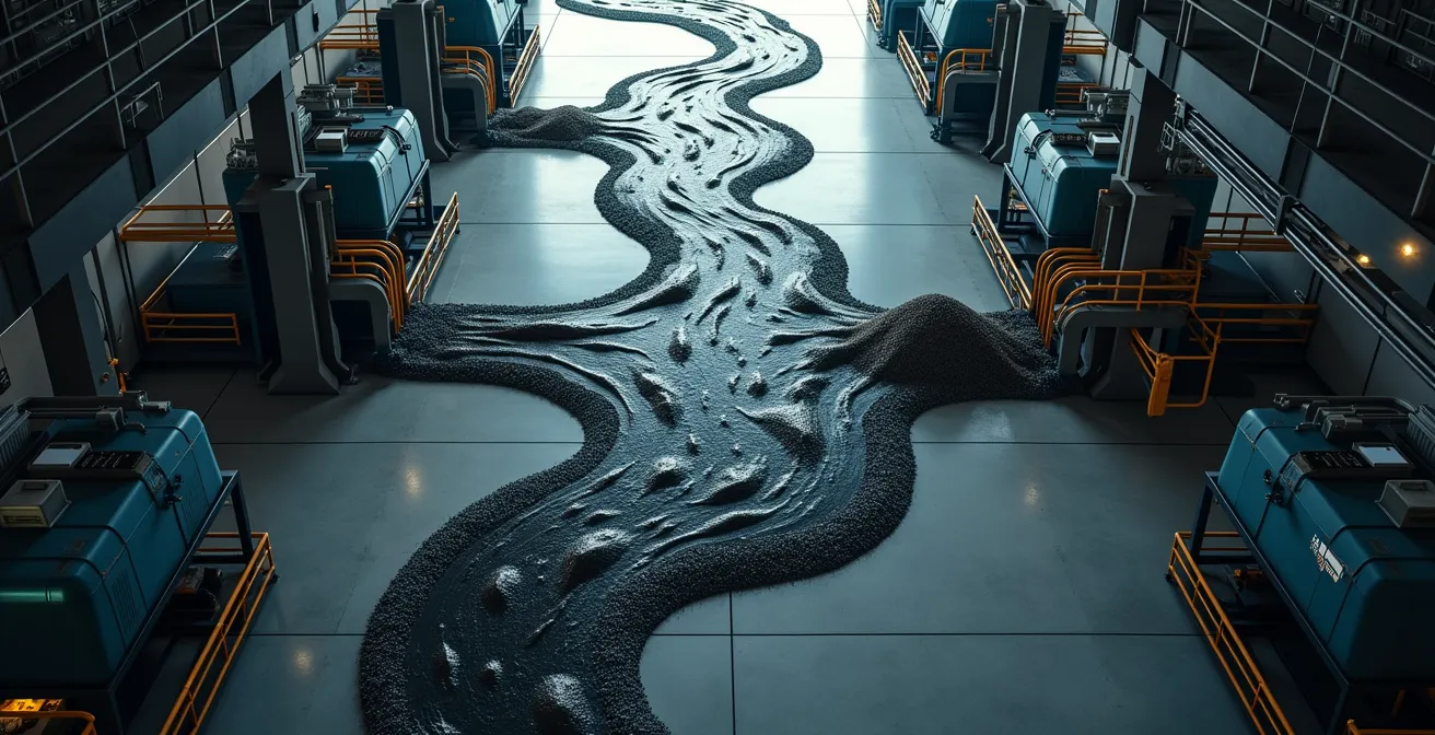 Cartographie détaillée des flux de valeur montrant les goulots d'étranglement dans une ligne de production