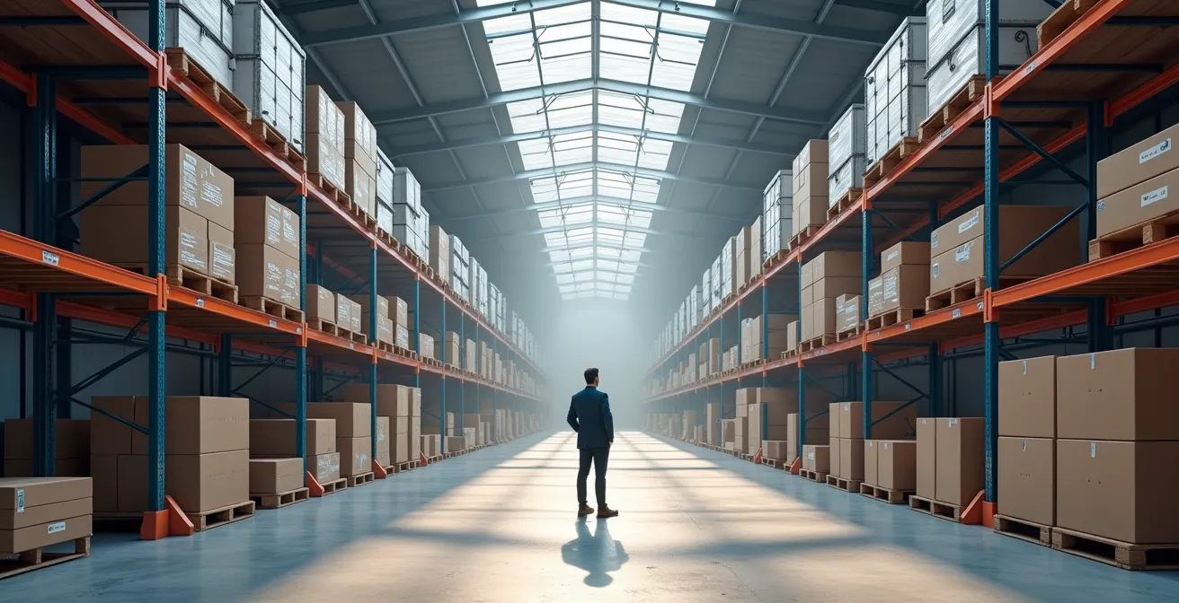 Gestionnaire analysant les flux de trésorerie et d'approvisionnement sur un tableau de bord complexe