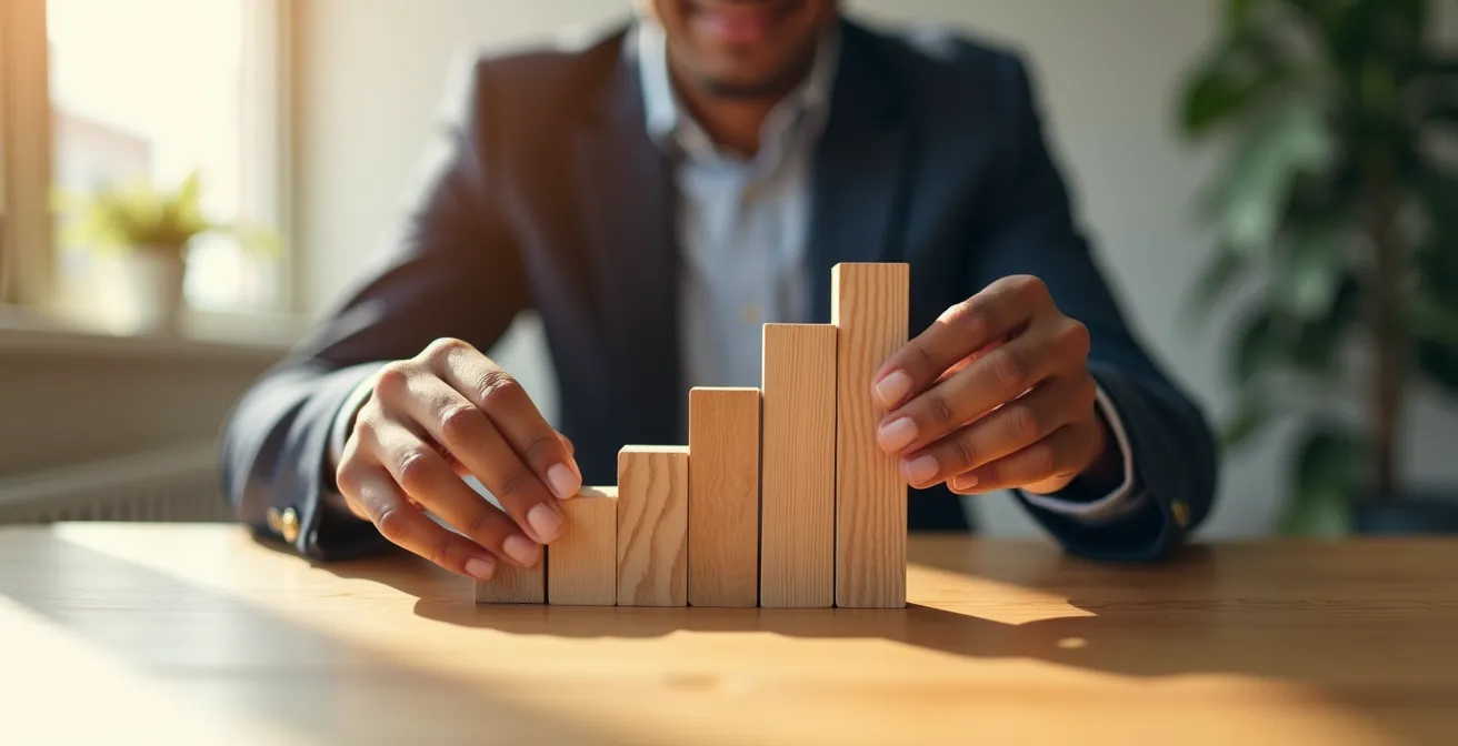 Espace de travail épuré montrant des graphiques de performance sur une surface lumineuse